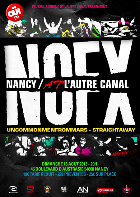 NOFX (US) + UNCOMMONMENFROMMARS (Fr) + STRAIGHTAWAY (Fr) le 18 août 2013 à Nancy (54)