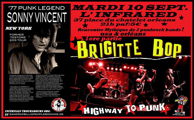 Sonny Vincent + Brigitte Bop à l'Infrared le 10 septembre 2013 à Orléans (45)