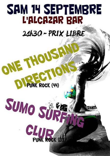 One Thousand Directions + Sumo Surfing Club à l'Alcazar Bar le 14 septembre 2013 à Vendôme (41)