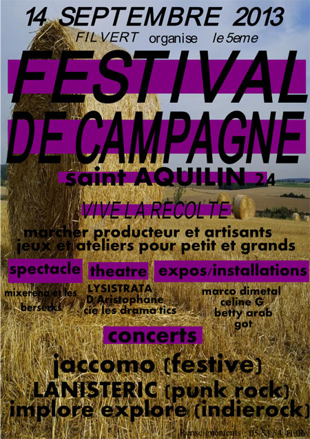 Festival de campagne le 14 septembre 2013 à Saint-Aquilin (24)