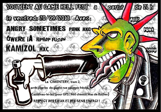 Concert de soutien au Game Hell Fest à la Cimentery le 20 septembre 2013 à Castelnau-le-Lez (34)