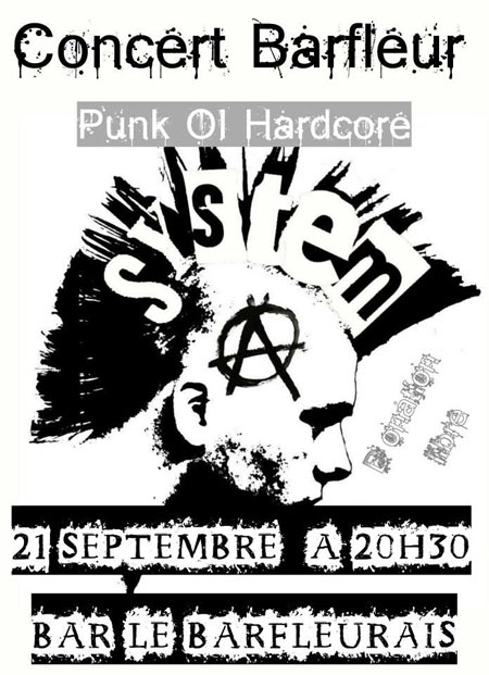 Concert System A (Punk Oi Hardcore) au bar Le Barfleurais le 21 septembre 2013 à Barfleur (50)