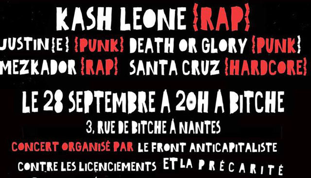 Concert anticapitaliste aux Ateliers de Bitche le 28 septembre 2013 à Nantes (44)
