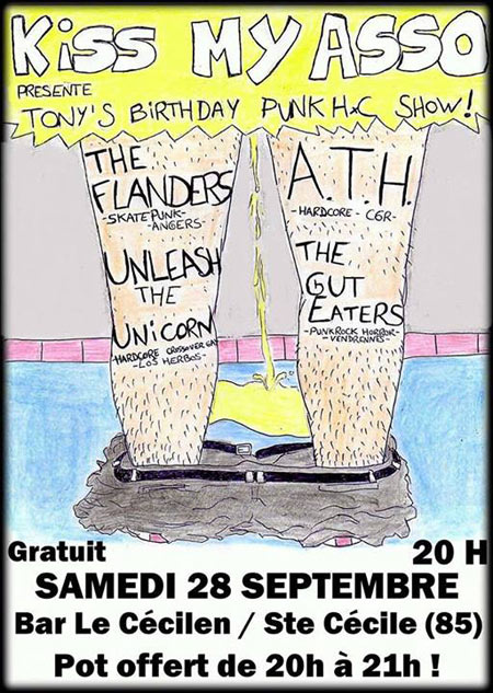 Tony's birthday Punk HxC show au bar Le Cécilien le 28 septembre 2013 à Sainte-Cécile (85)