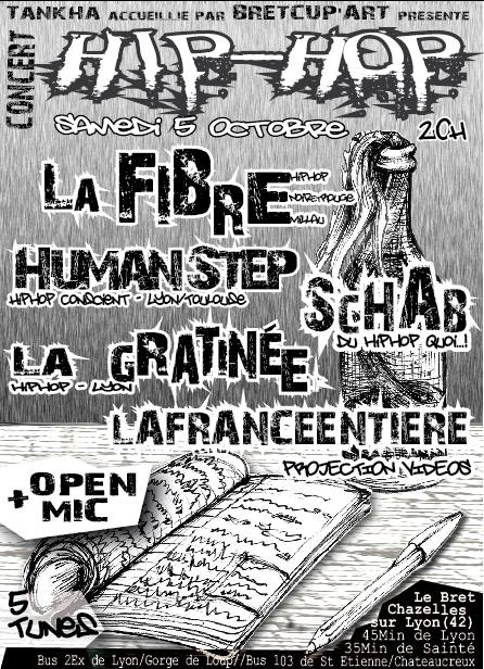 Soirée HIP HOP underground avec la Fibre  le 05 octobre 2013 à Chazelles-sur-Lyon (42)