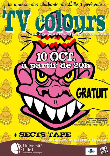 TV Colours + Sects Tape à la Maison des Etudiants le 10 octobre 2013 à Villeneuve-d'Ascq (59)