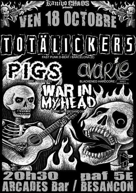 Totälickers + Pigs + Avarie + War In My Head au bar des Arcades le 18 octobre 2013 à Besançon (25)