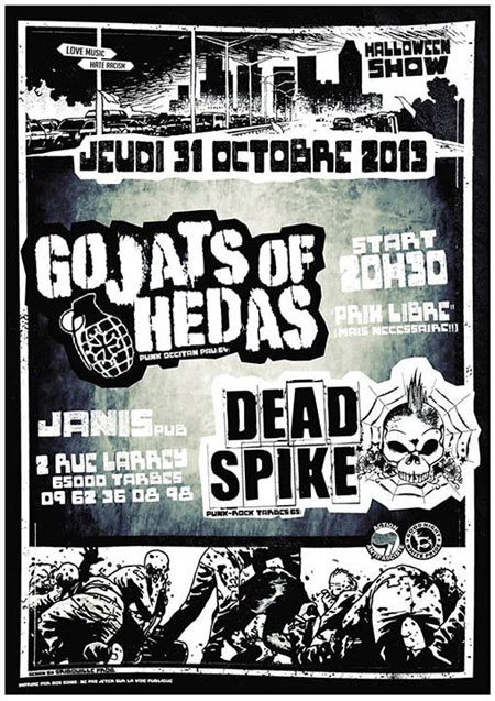 Gojats of Hédas + Dead Spike au Janis Pub le 31 octobre 2013 à Tarbes (65)