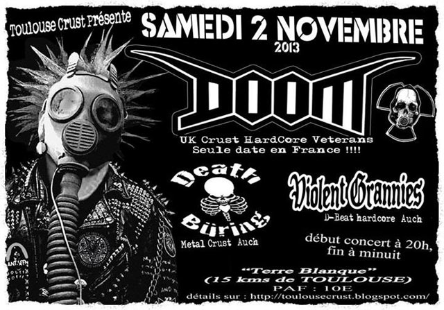 Concert Crust avec DOOM (UK) le 02 novembre 2013 à Saint-Lys (31)