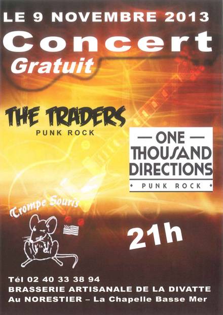The Traders+One Thousand Directions à la Brasserie de la Divatte le 09 novembre 2013 à La Chapelle-Basse-Mer (44)