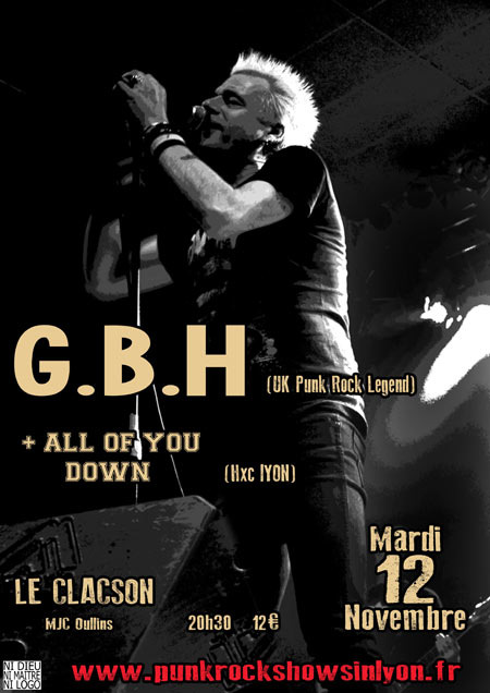 GBH + All Of You Down au Clacson le 12 novembre 2013 à Oullins (69)