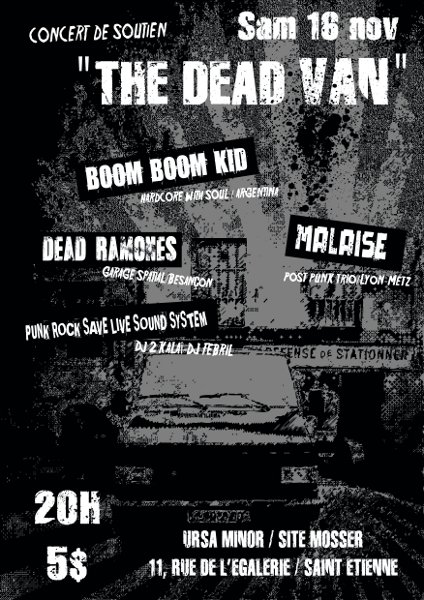 Boom Boom Kid + Dead Ramones + Malaise à Ursa Minor le 16 novembre 2013 à Saint-Etienne (42)
