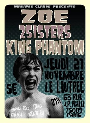 Zoe, 2sisters, King Phantom au Lautrec le 21 novembre 2013 à Paris (75)