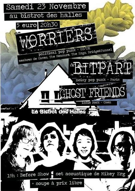 Worriers + Bitpart + Ghost Friends au Bistrot des Halles le 23 novembre 2013 à Caen (14)