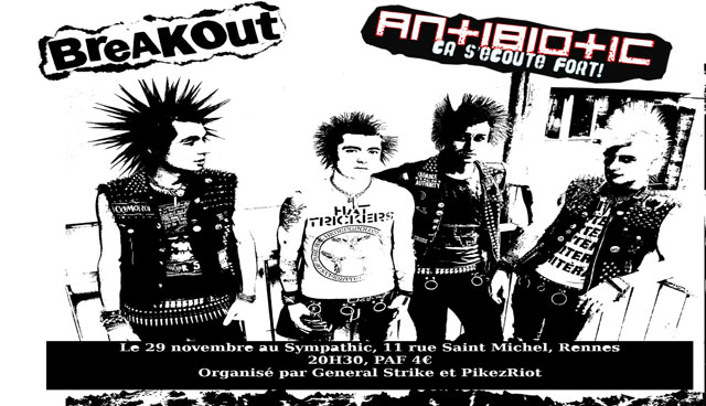 Concert The Breakout + Antibiotic au bar LE SYMPATIC le 29 novembre 2013 à Rennes (35)