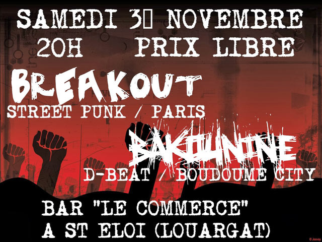 Breakout + Bakounine au bar Le Commerce le 30 novembre 2013 à Louargat (22)