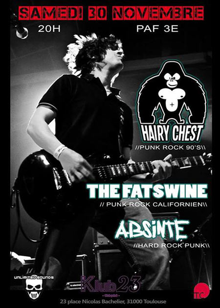 Hairy Chest + The Fatswine + Absinte au Klub 23 le 30 novembre 2013 à Toulouse (31)