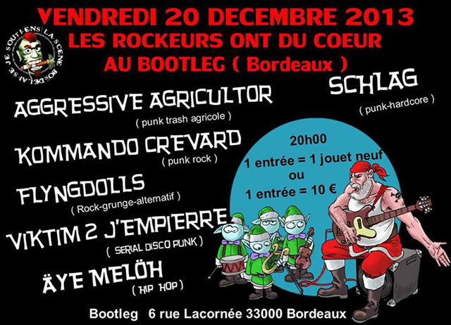 Les Rockeurs ont du Coeur au Bootleg le 20 décembre 2013 à Bordeaux (33)