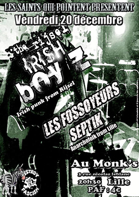 The Rijsel Irish Boy'z + Les Fossoyeurs Septik au Monk's le 20 décembre 2013 à Lille (59)