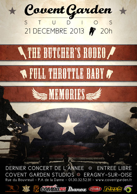 The Butcher's Rodeo + Full Throttle Baby + Memories le 21 décembre 2013 à Eragny (95)