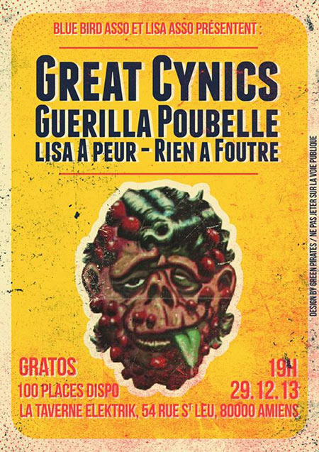 Guerilla Poubelle + Great Cynics à la Taverne Élektrik le 29 décembre 2013 à Amiens (80)