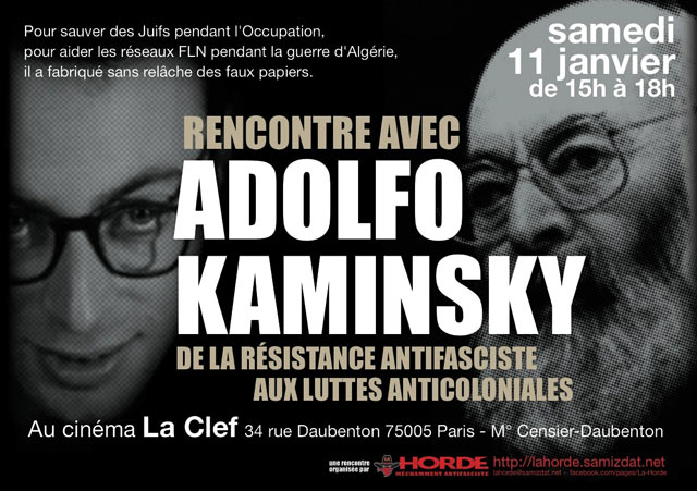 ADOLFO KAMINSKY à LA CLEF le 11 janvier 2014 à Paris (75)