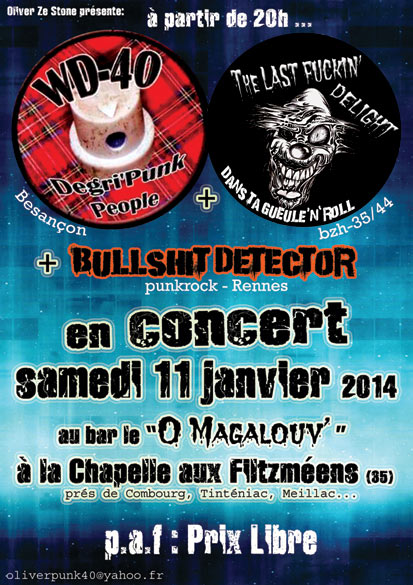 Concert au O MAGALOUV Bar le 11 janvier 2014 à La Chapelle-aux-Filtzméens (35)