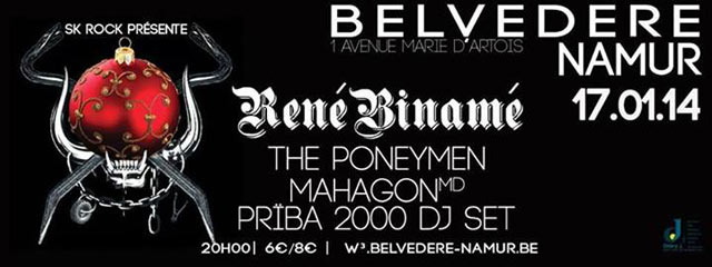 René Binamé + The Poneymen + Mahagon au Belvédère le 17 janvier 2014 à Namur (BE)