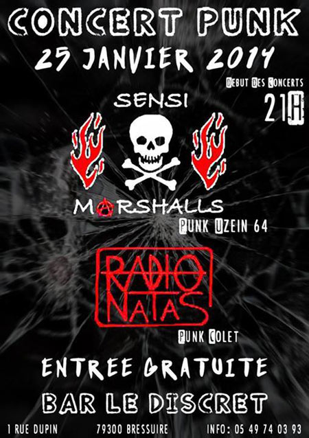 Sensi Marshalls + Radio Natas au bar Le Discret le 25 janvier 2014 à Bressuire (79)