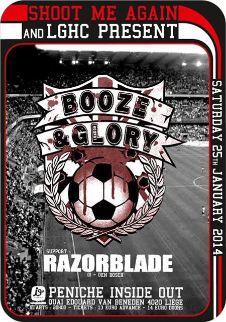 Booze & Glory + Razorblade à la Péniche Inside Out le 25 janvier 2014 à Liège (BE)