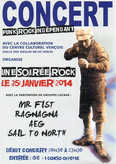 Concert Punk Rock indépendant à la Salle des Meules le 25 janvier 2014 à Vence (06)