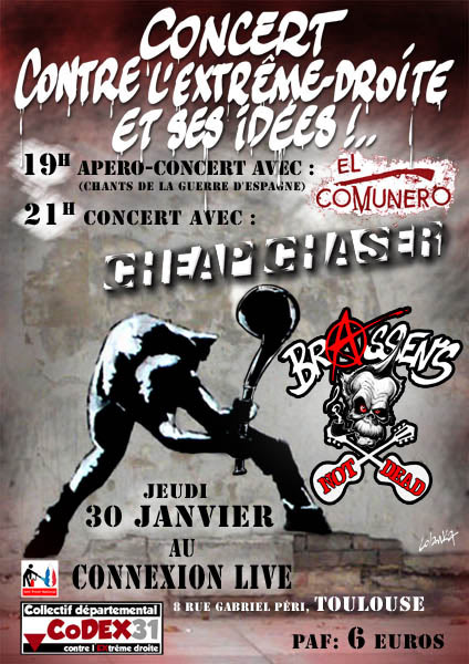Concert contre l'extrême droite et ses idées au Connexion Live le 30 janvier 2014 à Toulouse (31)