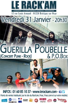 Guerilla Poubelle + P.O.Box au Rack'am le 31 janvier 2014 à Brétigny-sur-Orge (91)