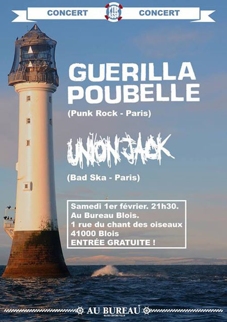 Guerilla Poubelle + Union Jack Au Bureau le 01 février 2014 à Blois (41)