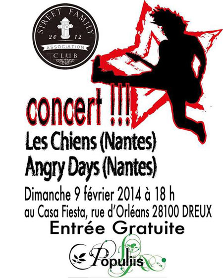 Les Chiens + Angry Days à la Casa Fiesta le 09 février 2014 à Dreux (28)