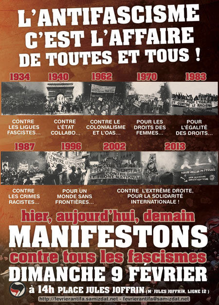 MANIF ANTIFA le 09 février 2014 à Paris (75)