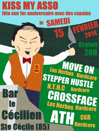 Kiss My Asso fête son 1er anniversaire au bar Le Cécilien le 15 février 2014 à Sainte-Cécile (85)