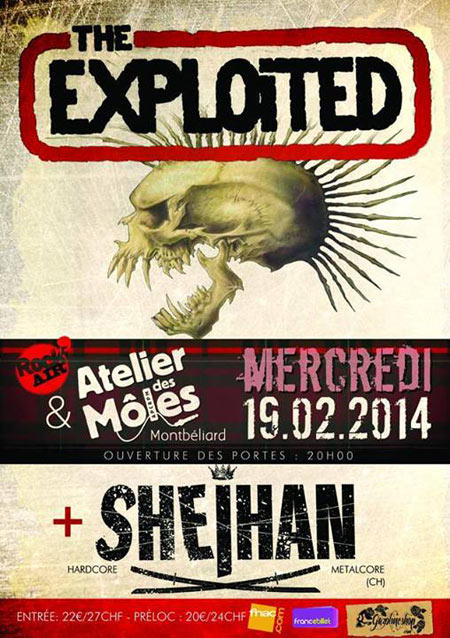 The Exploited + Sheihan à l'Atelier des Môles le 19 février 2014 à Montbéliard (25)