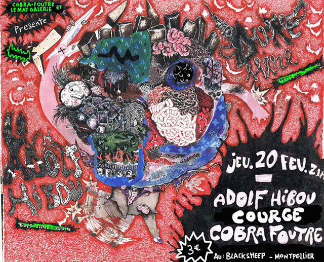 Courge + Adolf Hibou + Cobra Foutre au Black Sheep le 20 février 2014 à Montpellier (34)