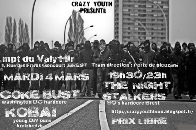Coke Bust + The Night Stalkers + Kobai à la MPT du Valy Hir le 04 mars 2014 à Brest (29)