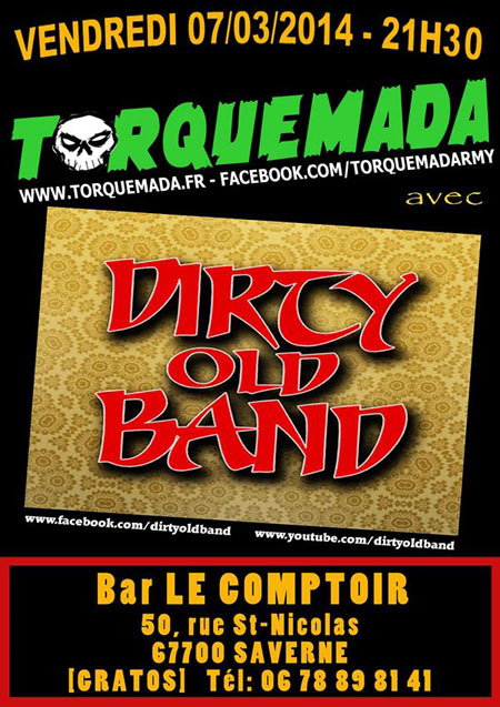 Torquemada + Dirty Old Band au bar Le Comptoir le 07 mars 2014 à Saverne (67)