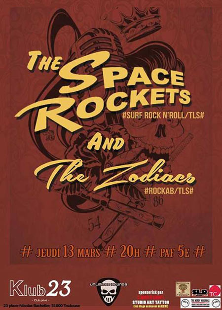 THE SPACE ROCKETS + THE ZODIACS au klub23 le 13 mars 2014 à Toulouse (31)