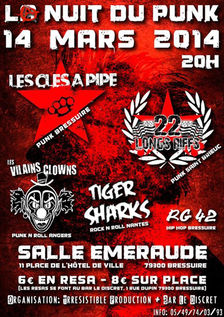 La nuit du Punk à la Salle Emeraude le 14 mars 2014 à Bressuire (79)