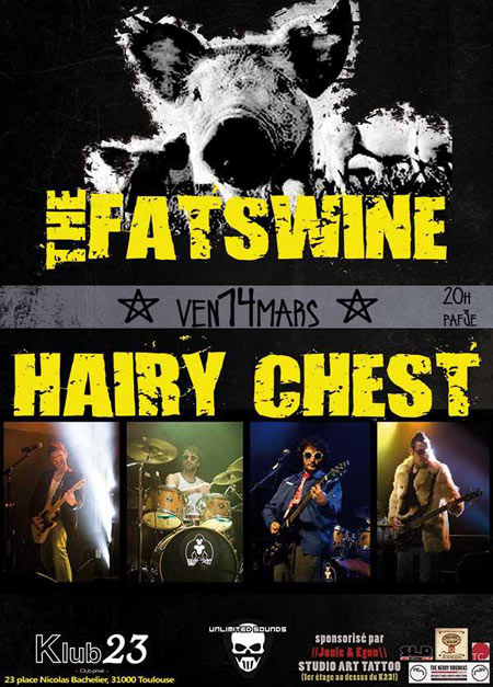 HAIRY CHEST + THE FATSWINE au klub23 le 14 mars 2014 à Toulouse (31)