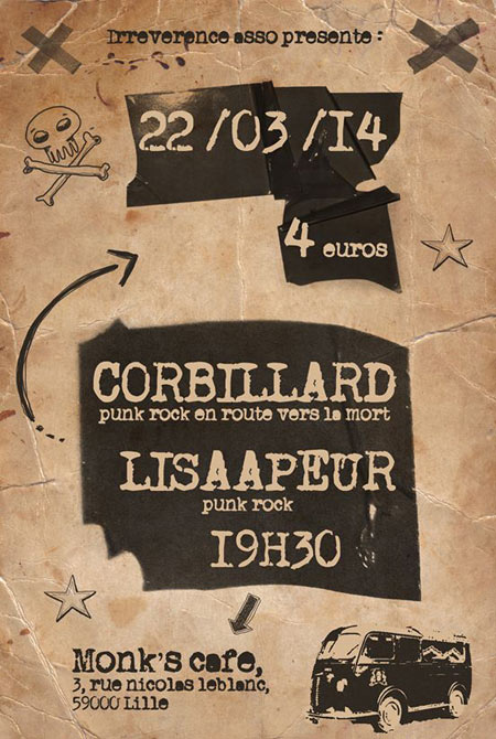 LisaApeur + Corbillard au Monk's Café le 22 mars 2014 à Lille (59)