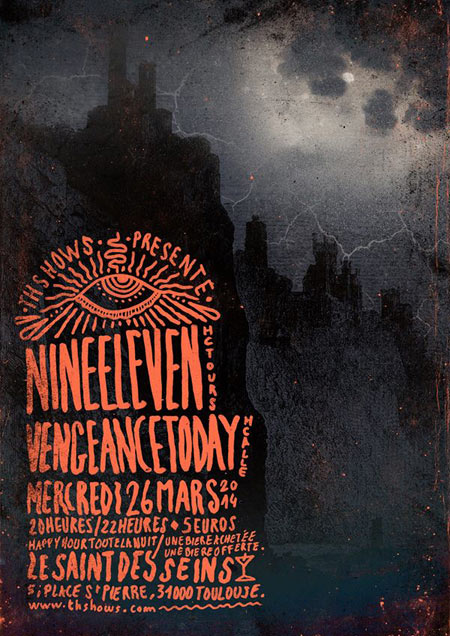 Nine Eleven + Vengeance Today au Saint des Seins le 26 mars 2014 à Toulouse (31)