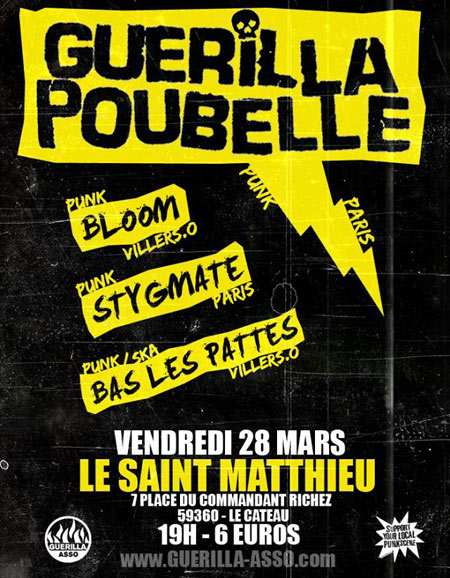 Guerilla Poubelle + Stygmate au Saint Matthieu le 28 mars 2014 à Le Cateau-Cambrésis (59)