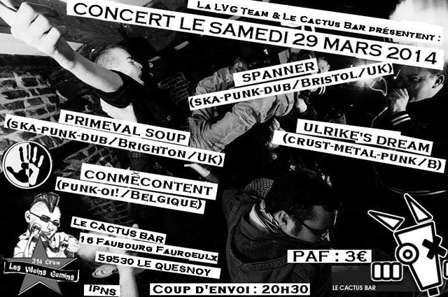 Concert Punk au Cactus Bar le 29 mars 2014 à Le Quesnoy (59)