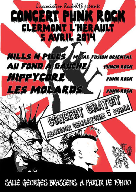 Concert Punk Rock à la salle Georges Brassens le 05 avril 2014 à Clermont-l'Hérault (34)