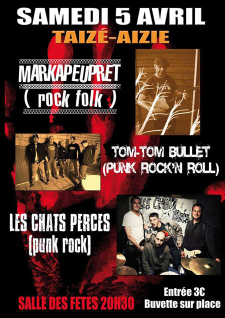 Tom-Tom Bullet + Les Chats Percés + Markapeupret le 05 avril 2014 à Taizé-Aizie (16)